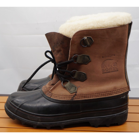SOREL Bighorn Leahter Wool Waterproof Snow Boots. Men’s Size 13 Made in Canada main image 7